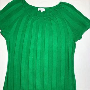 Bright green knit top
